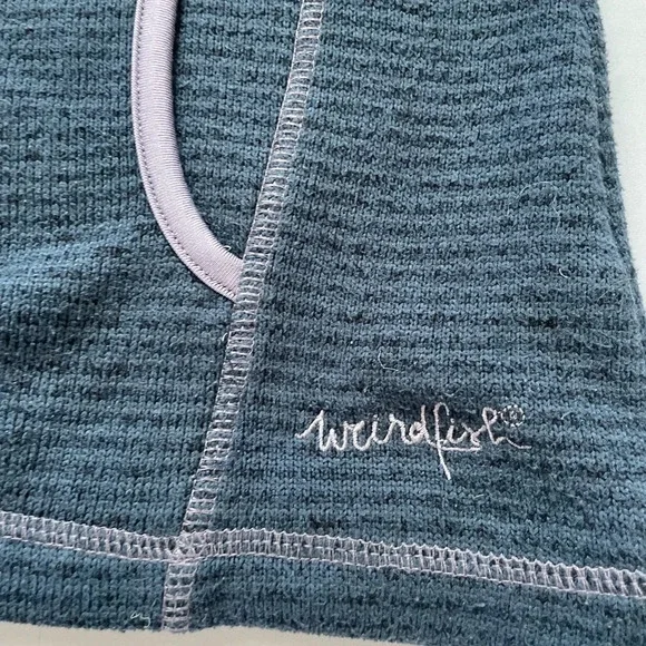 WeirdFish Blue Purple Pullover Quarter 1/4 Zip Sweater Performance Fleece S/M - Picture 10 of 12